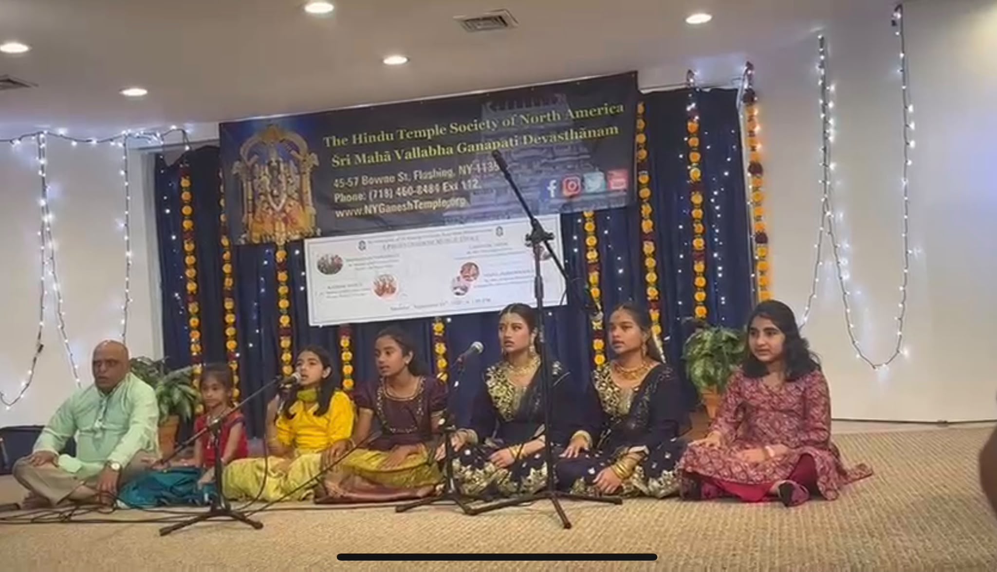 Student recital, Hindu Temple Society of North America