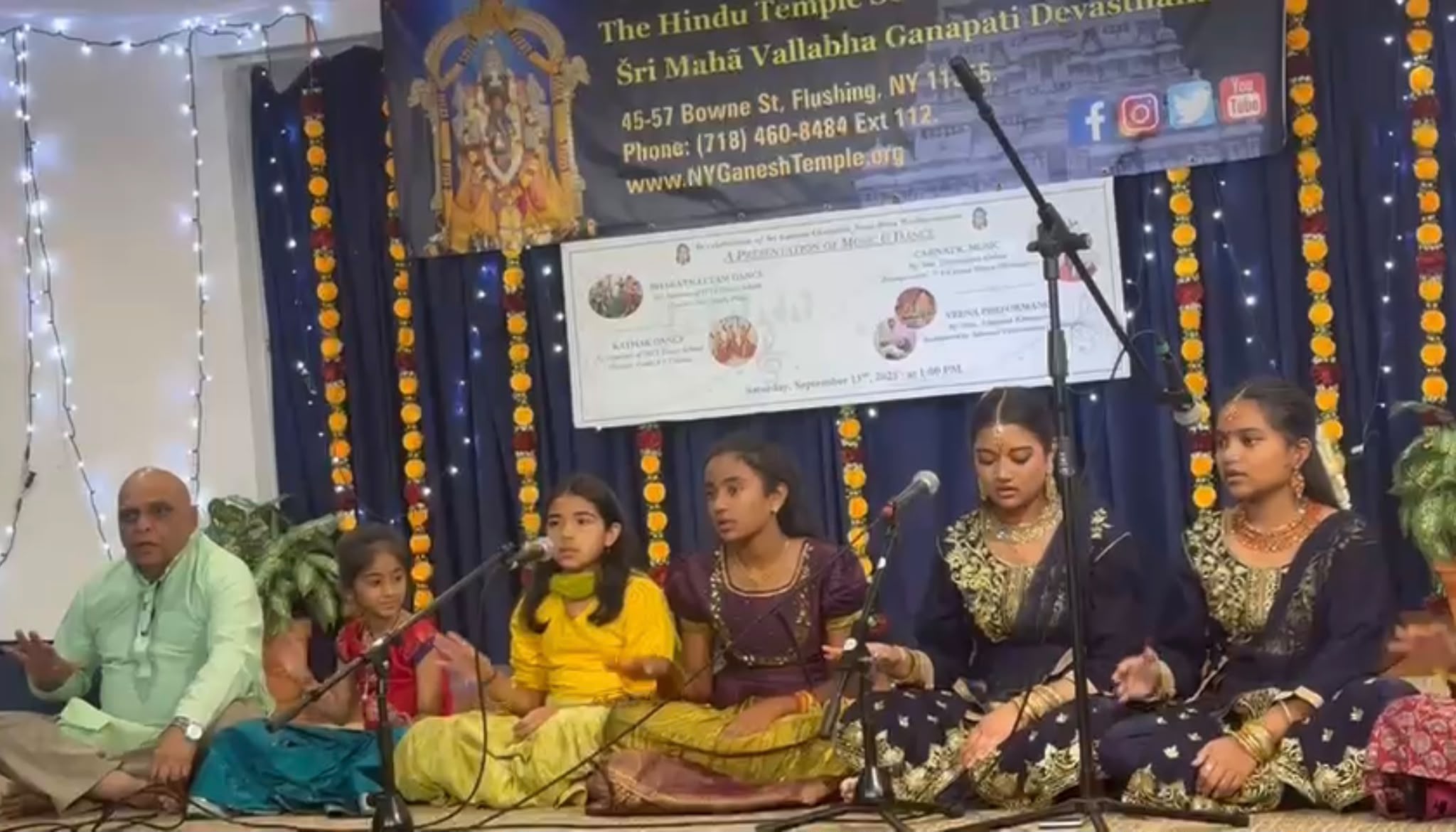 Carnatic vocal performance on stage