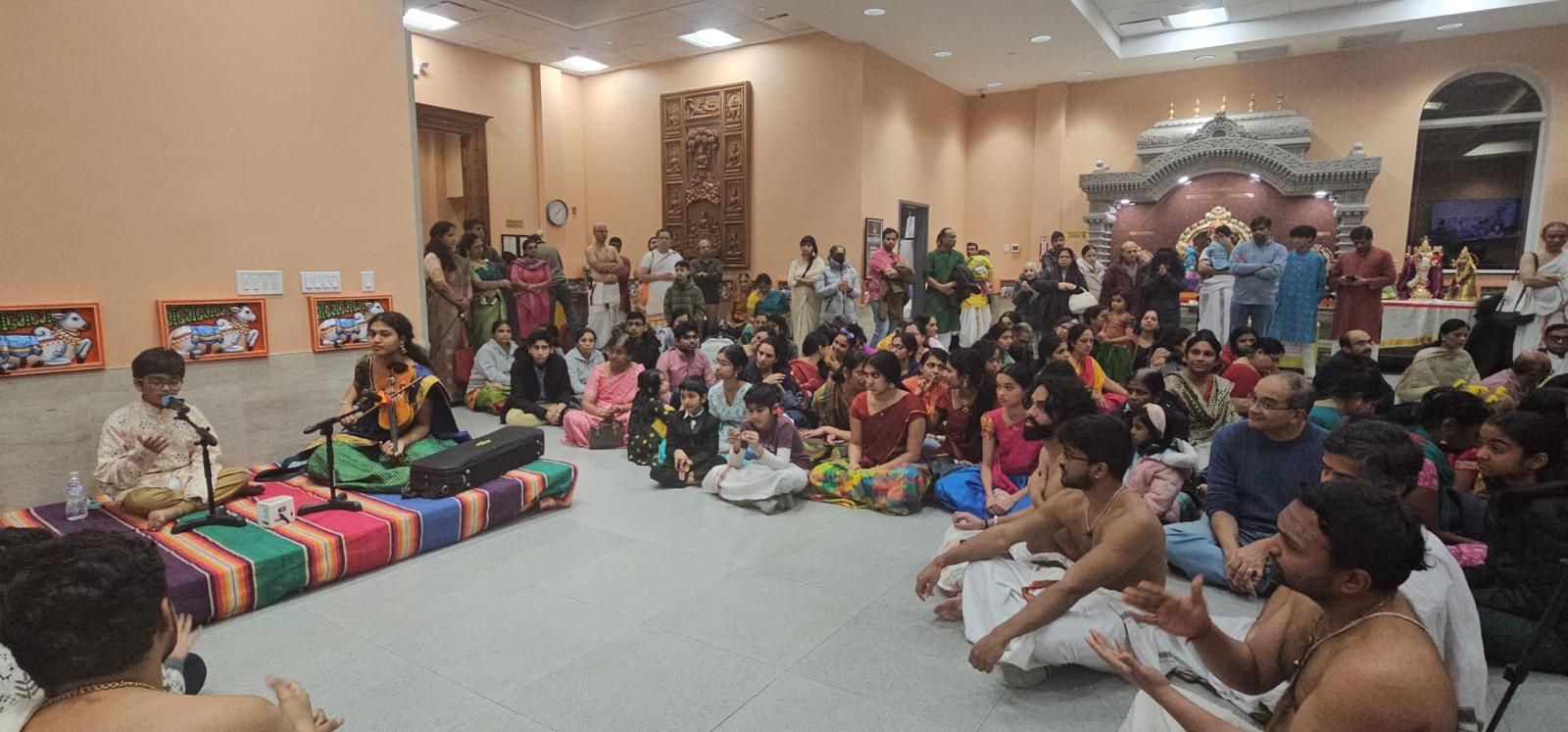 Students on stage during recital