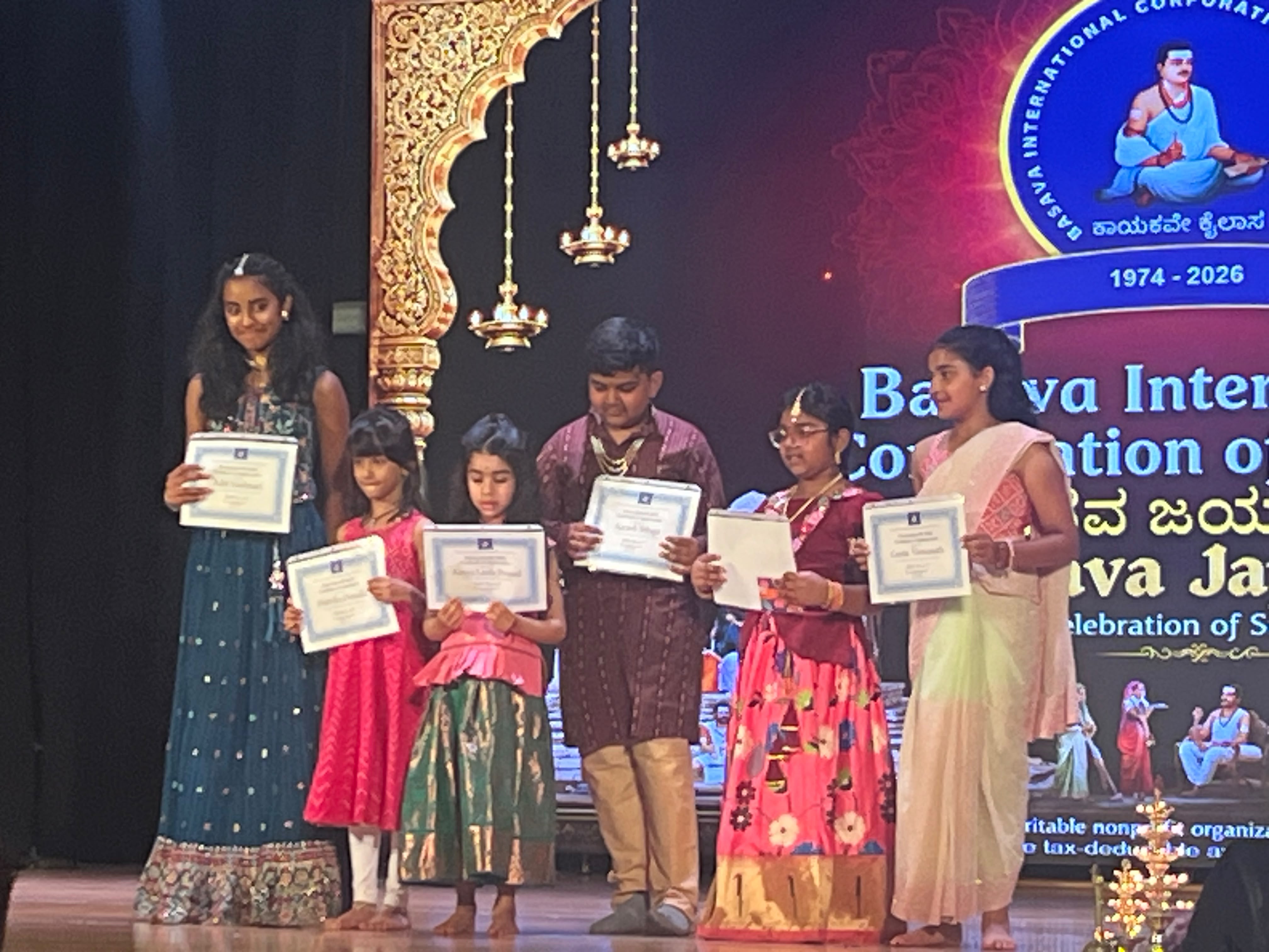 Group celebration after performance